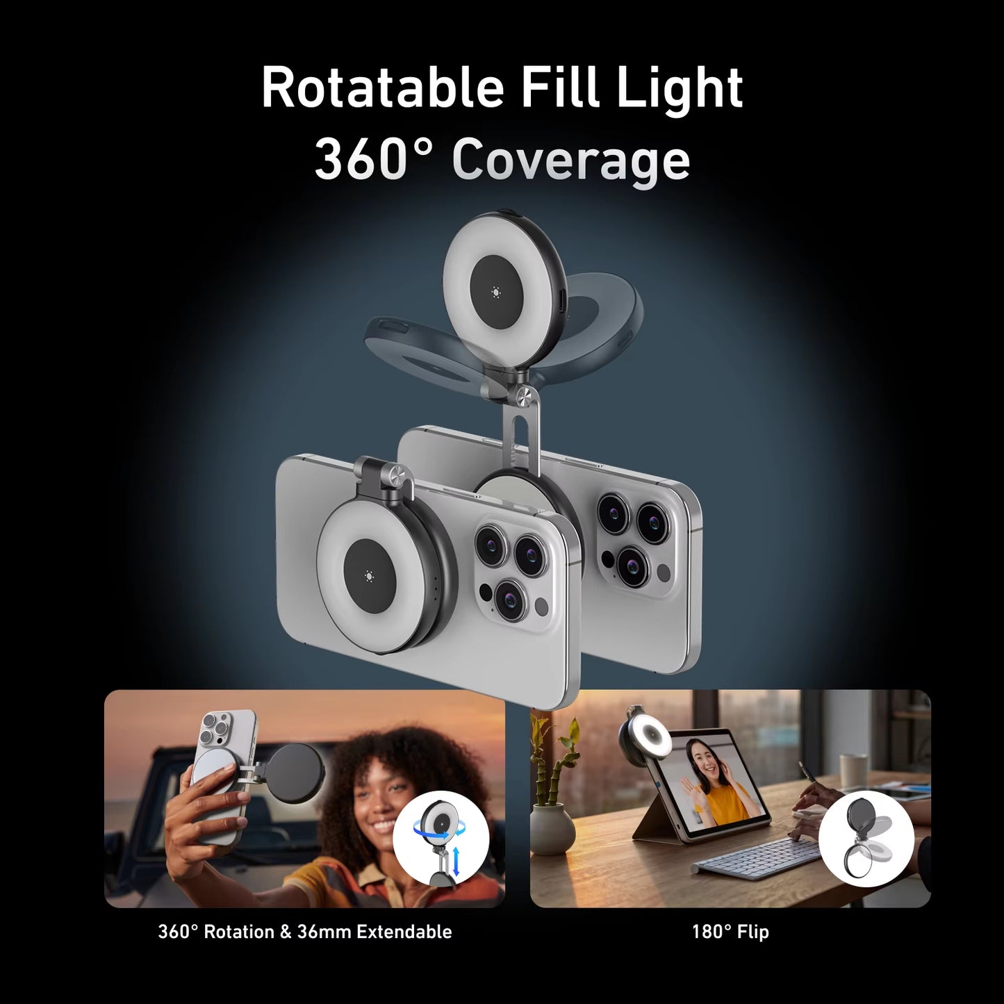 Smartphone Magnetic Fill Light Mini Selfie Light 3 Modes Adjustable Brightness for Iphone XIAOMI HUAWEI SAMSUNG Phone