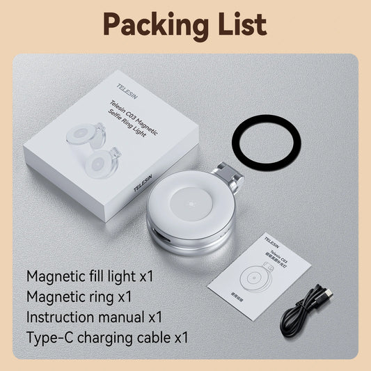 Smartphone Magnetic Fill Light Mini Selfie Light 3 Modes Adjustable Brightness for Iphone XIAOMI HUAWEI SAMSUNG Phone